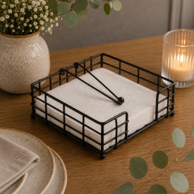 Suport șervețele mare Napkin Holder Wire Big Black