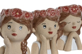 Vaze decorative ceramice suport flori în formă de fetiță