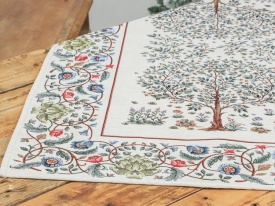 Față de masă elegantă goblen în stil William Morris fond crem - Img 2