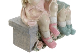 Figurină decorativă romantică băiat și fată pe bancă în design vintage - Img 3