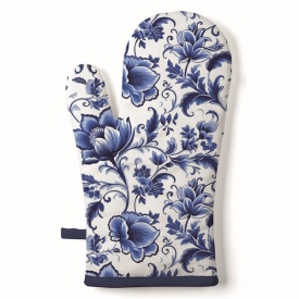 Mănușă bucătărie Delft Blue florals