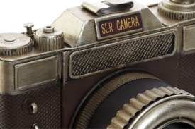 Obiect decorativ din metal aparat foto vintage - Img 2