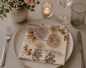 Șervețel decorativ mare de masă Dried Flowers