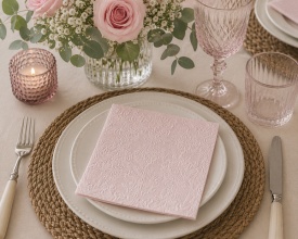 Șervețel decorativ mare de masă Elegance Pearl Pink