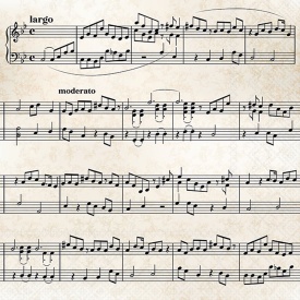 Șervețel decorativ mare de masă Sheet Music - Img 2