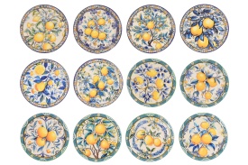 Suport pahare rotunde din ceramică cu model mediteranean - Img 2