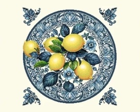 Traversă elegantă de masă din goblen spaniol cu lămâi meditaraneene - Img 2