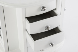 Cutie pentru bijuterii cu sertare și oglindă/organizator elegant alb - Img 3