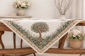 Față de masă elegantă din goblen spaniol cu model Arborele Vieții - Img 2