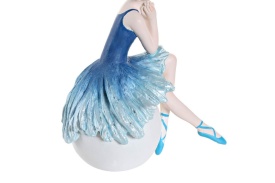 Figurină decorativă balerină elegantă în nuanțe de albastru - Img 2