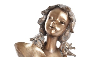 Figurină decorativă fetiță cu vază auriu design artistic și elegant - Img 2