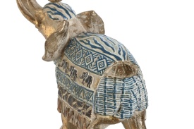 Figurină decorativă mare elefant de culoare auriu și albastru - Img 2