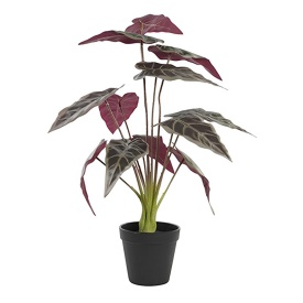 Plantă artificială decorativă culoare verde cu bordo