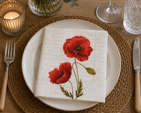 Șervețel decorativ mare de masă Proud Poppy
