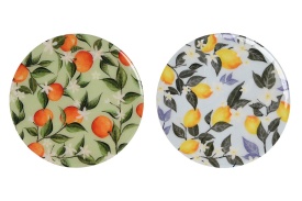 Set suporturi pahare din ceramică model lămâie și portocală, design mediteranean