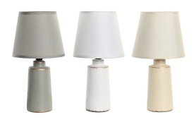 Veioză modernă din ceramică și poliester culori verde alb crem