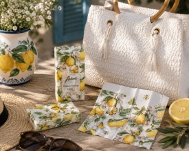 Batistă hârtie elegantă Fresh Lemons White