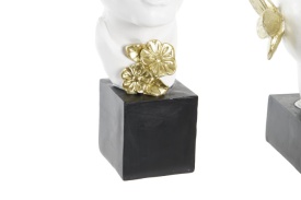 Decor elegant bust de femeie albă cu fluturi aurii - Img 2