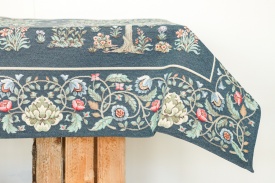 Față de masă elegantă goblen în stil William Morris fond albastru - Img 3
