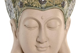 Figurină decorativă elegantă cap Buddha / Shiva cu accente verzi - Img 2