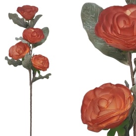 Floare decorativă elegantă de trandafiri culoare portocaliu de 37cm