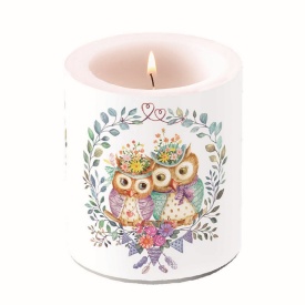 Lumânare mare Owl couple in love
