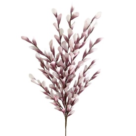Ramură decorativă cu frunze bordo cu roz de 110cm