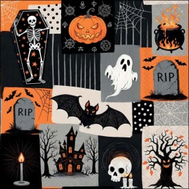Șervețel decorativ mare Creepy Halloween - Img 2