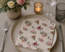 Șervețel decorativ mare de masă Charlotte white