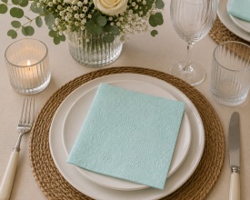 Șervețel decorativ mare de masă Elegance Aqua
