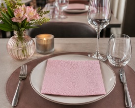 Șervețel decorativ mare de masă Elegance pastel rose