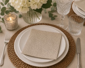 Șervețel decorativ mare de masă Elegance Taupe