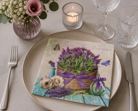 Șervețel decorativ mare de masă Fleur de Lavande