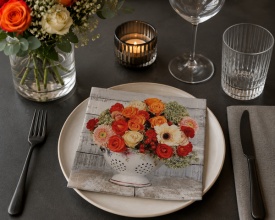 Șervețel decorativ mare de masă Flowers in Strainer