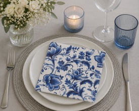 Șervețel decorativ mic Delft Blue Florals