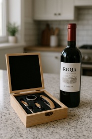 Set accesorii vin în cutie din bambus elegantă pentru iubitorii de vin - Img 2