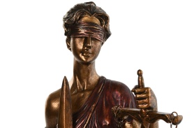 Statuetă elegantă cu bust Doamna Justiție culoare arămiu - Img 2