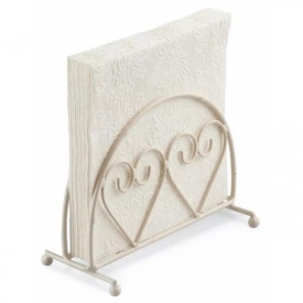 Suport șervețele vertical Standing Two Hearts Cream - Img 2