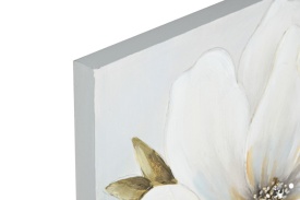 Tablou elegant pictat clasic cu flori albe - Img 3