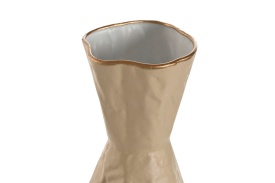 Vază decorativă de podea elegantă alb cu auriu - Img 3