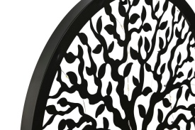Decor elegant de perete din metal de culoarea neagră cu lumină led Copacul Vieții - Img 2