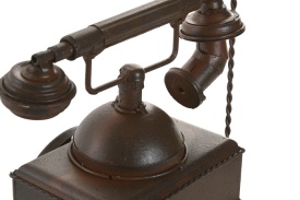 Decorațiune de telefon vintage cu disc din metal în culori negru sau maro - Img 3