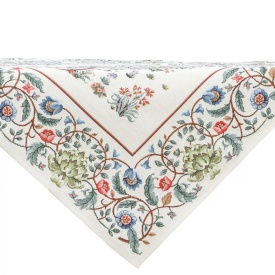 Față de masă elegantă goblen în stil William Morris fond crem - Img 3