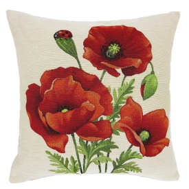 Față de pernă Goblen cu Maci și Buburuză 45x45 cm - Img 4