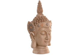 Figurină decorativă spirituală în nuanțe naturale de cap Buddha / Shiva