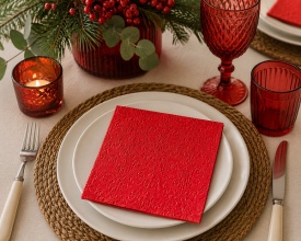 Șervețel decorativ mare de masă Elegance Red