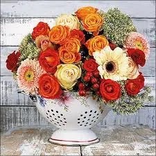 Șervețel decorativ mare de masă Flowers in Strainer - Img 2
