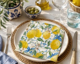 Șervețel decorativ mare de masă Mediterranean Lemons