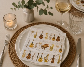 Șervețel decorativ mare de masă Orchestra