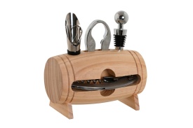 Set decorativ cu suport și accesorii pentru vin